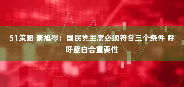 51策略 萧旭岑：国民党主席必须符合三个条件 呼吁蓝白合重要性
