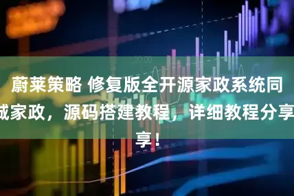 蔚莱策略 修复版全开源家政系统同城家政，源码搭建教程，详细教程分享！
